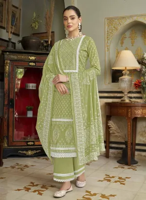 Alok Pure Cambric Cotton Green Unstitched Suit Material for Women