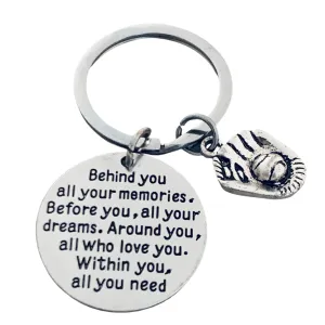 Baseball Keychain - Behind You All Your Memories