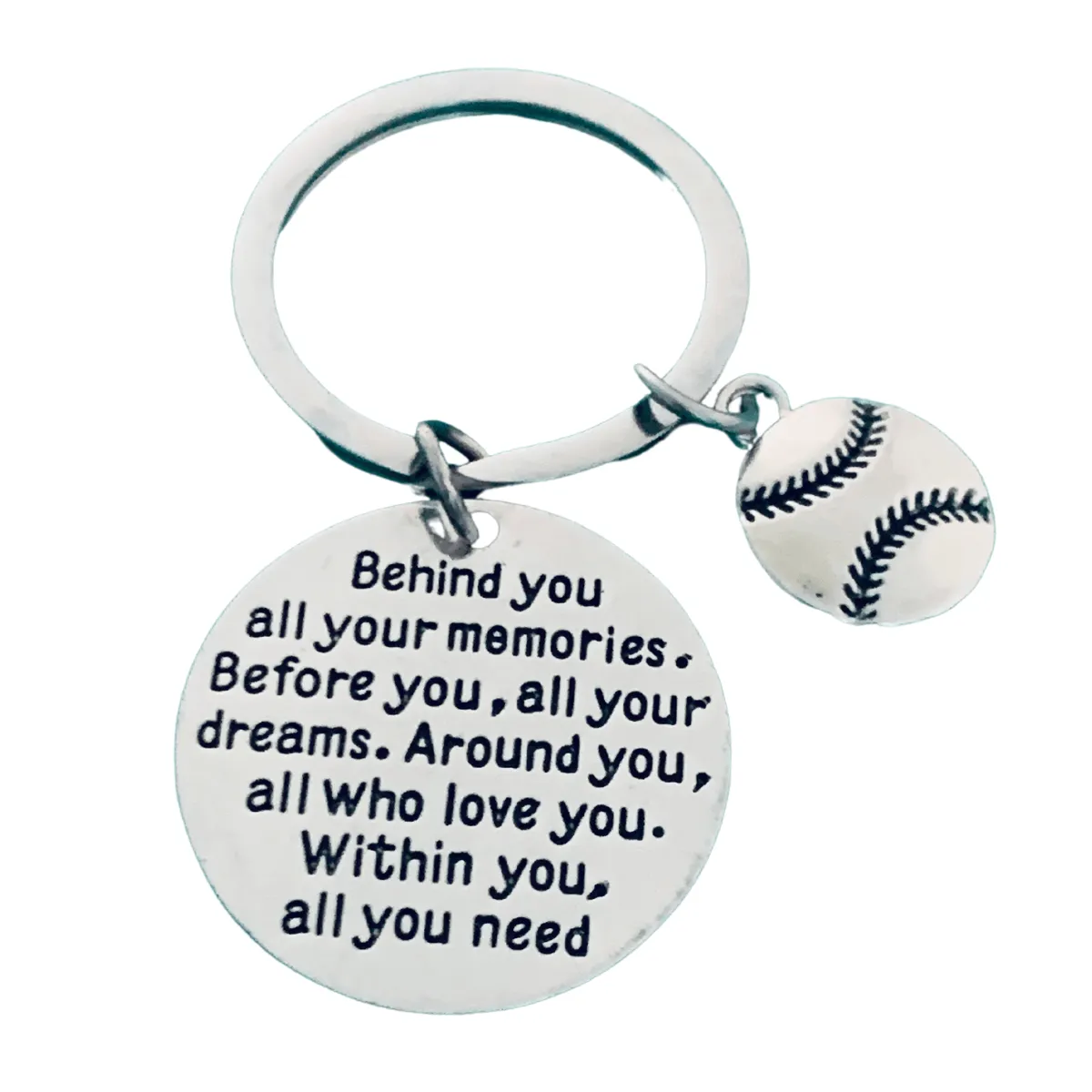 Baseball Keychain - Behind You All Your Memories