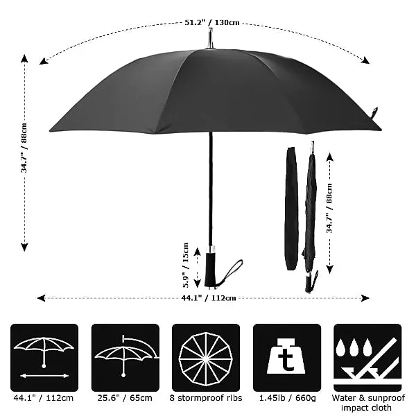 Black Long Windproof Umbrella