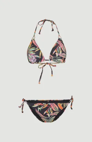 Capri - Bondey Triangle Bikini Set | Black Tropical Flower