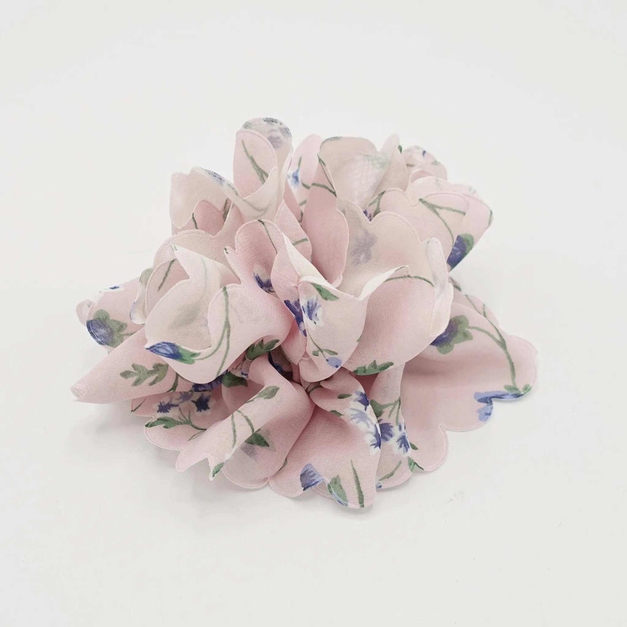 chiffon flower plant print scrunchies floral petal scrunchie women hair accessory