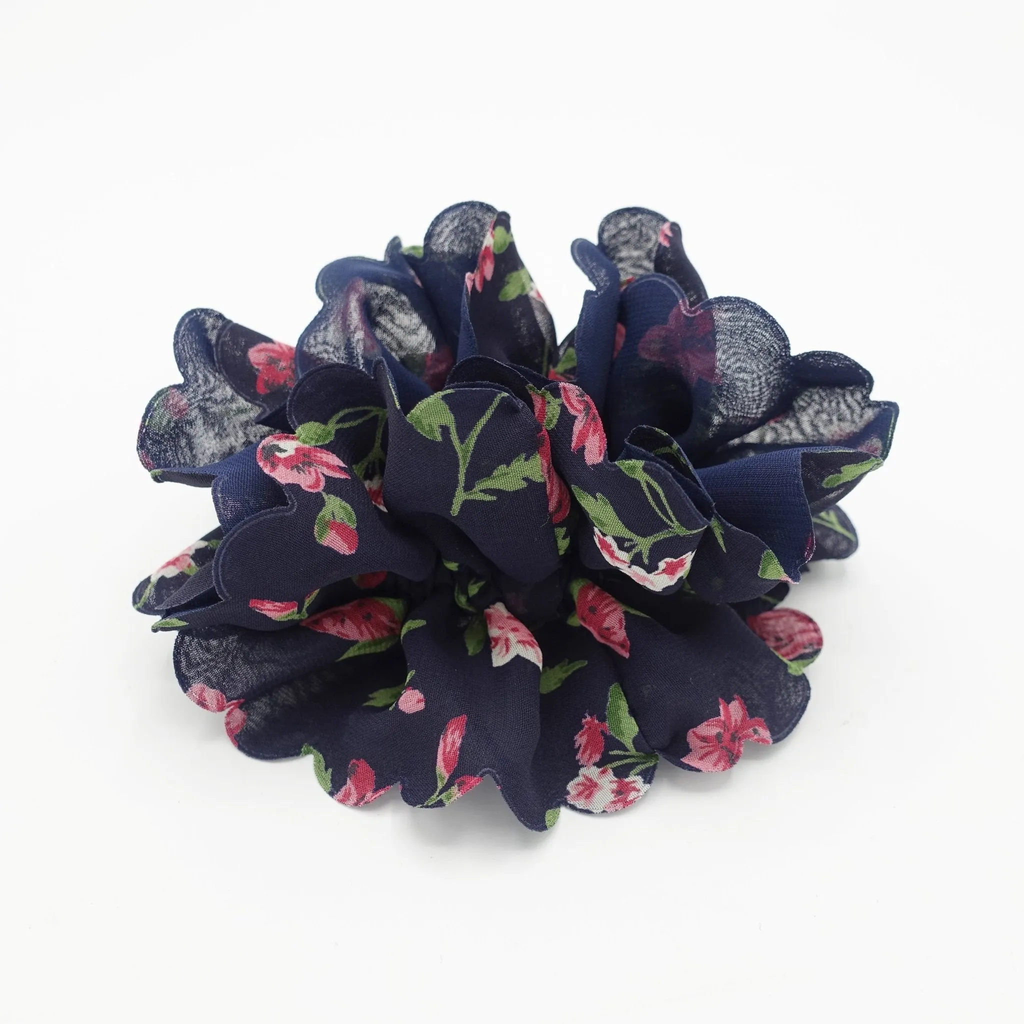 chiffon flower plant print scrunchies floral petal scrunchie women hair accessory