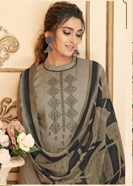 Cotton Unstitched Salwar Suits Material with Chiffon Dupatta for Woman