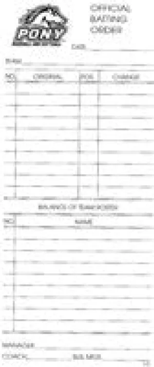 Director Promo Item - Official Batting Order - Lineup Cards