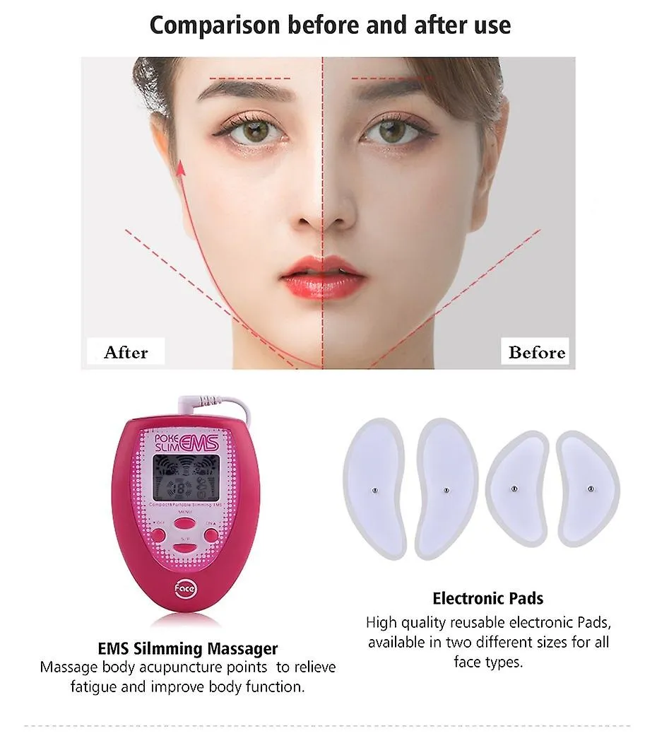 Electric Slimming Facial Massager V-Face Trainer Jaw Exerciser Ems Face Body Pulse MUScle Stimulator With Electrode Pads Newest Fa1723