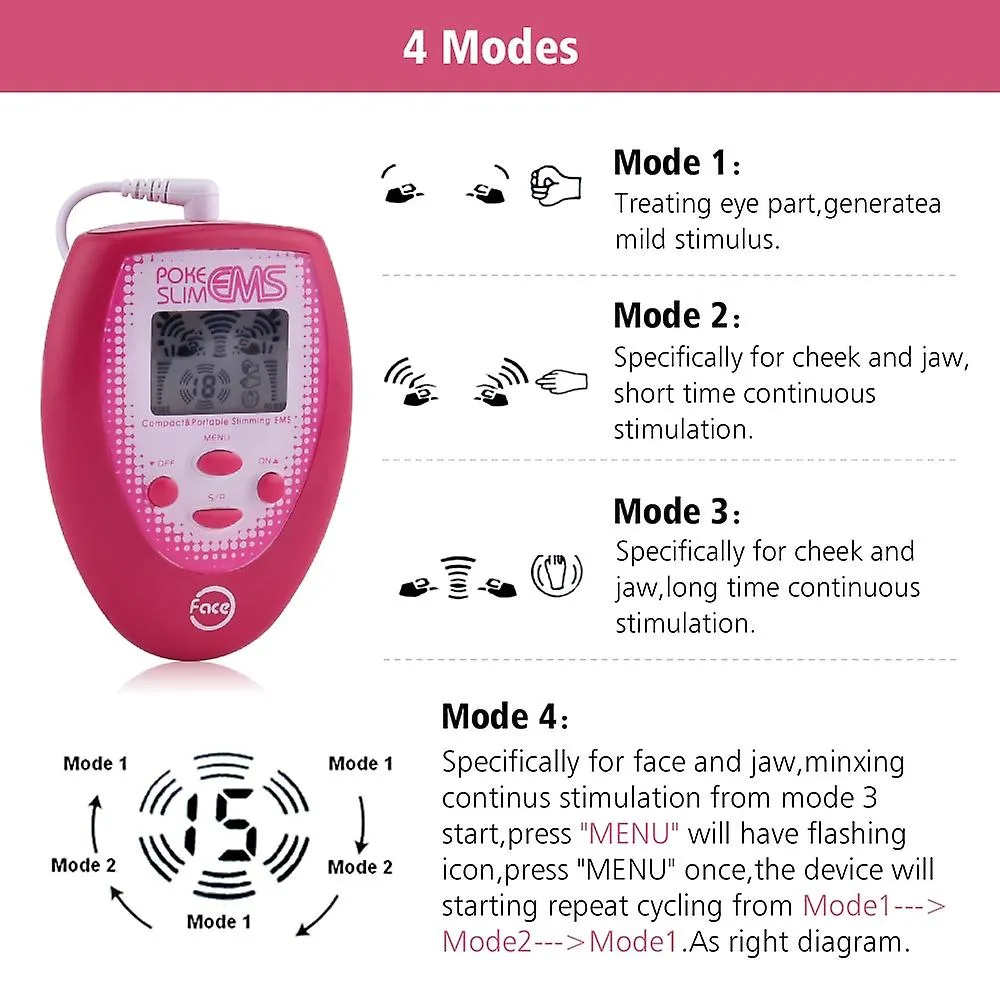 Electric Slimming Facial Massager V-Face Trainer Jaw Exerciser Ems Face Body Pulse MUScle Stimulator With Electrode Pads Newest Fa1723