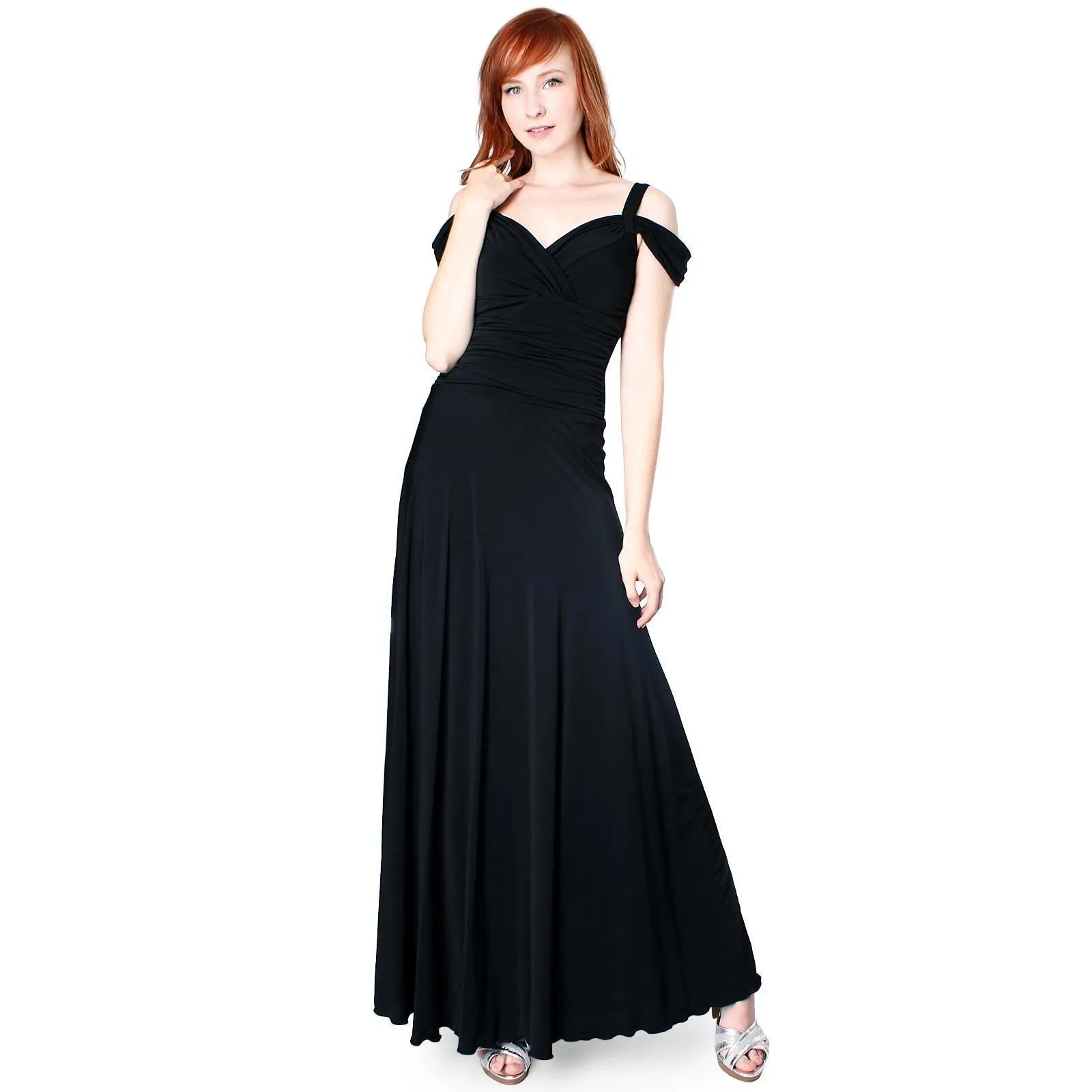 Elegant Cold-Shoulder Evening & Event Dress