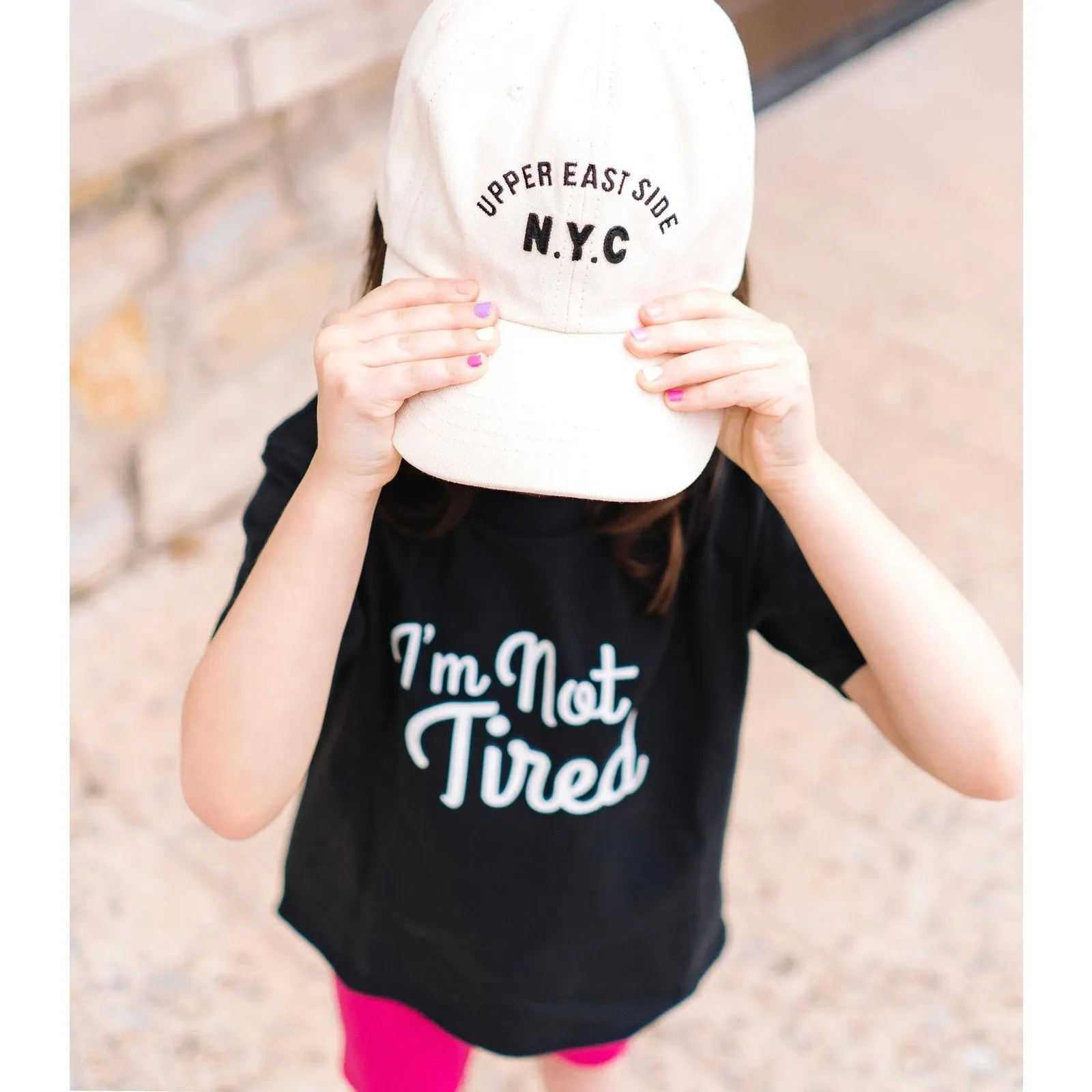 Girls Beige Upper East Side Baseball Cap