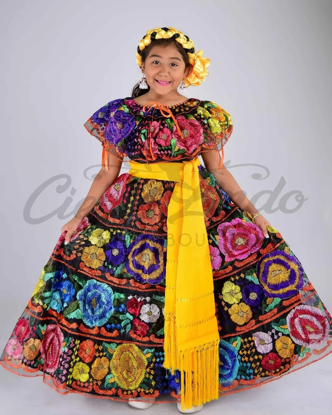 Girls Mexican Chiapaneca Fino Dress