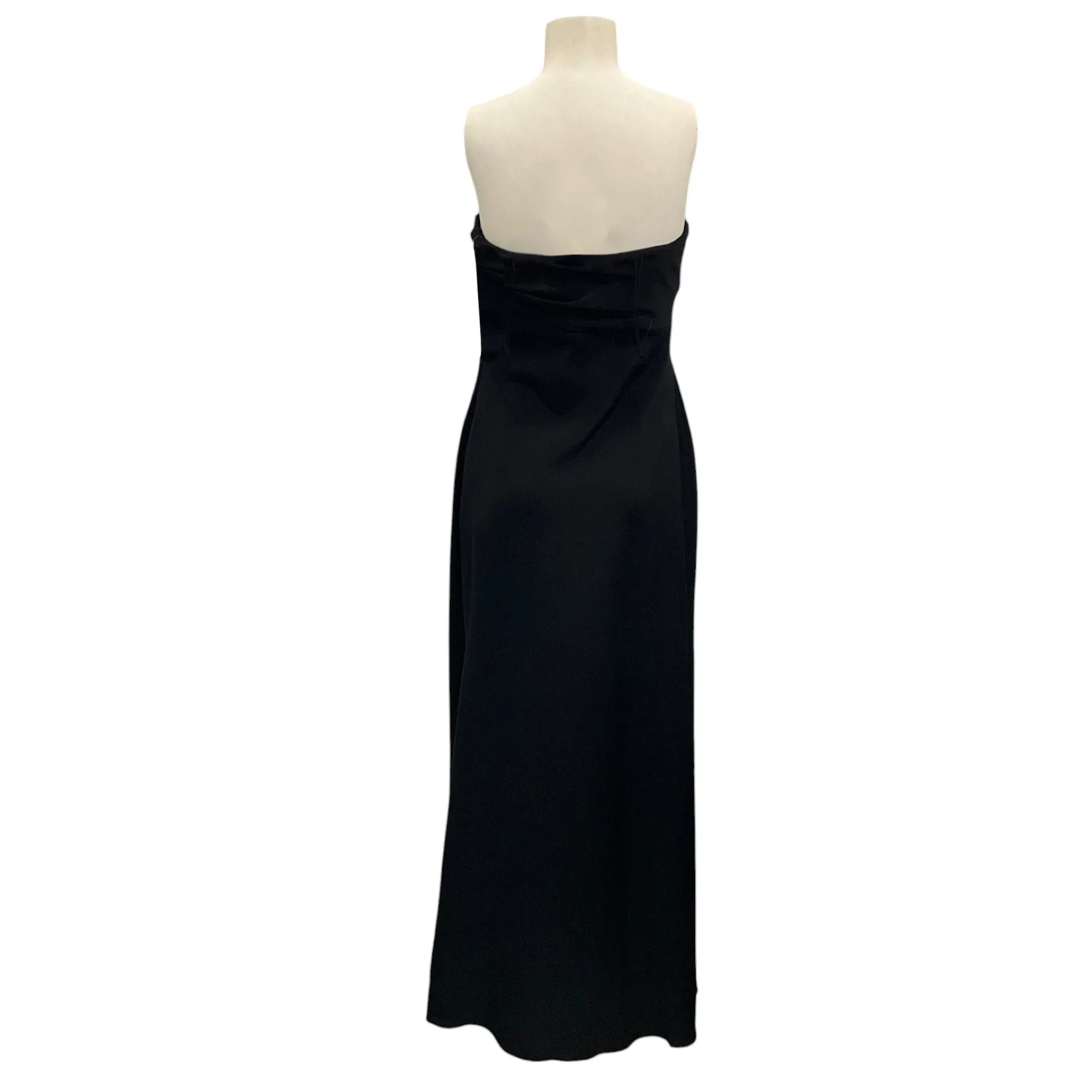 Halston Black Strapless Silk Gown / Formal Dress