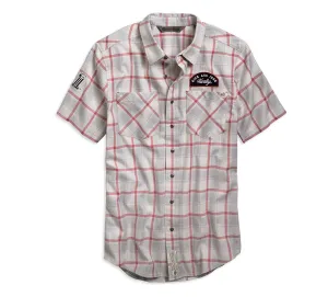 Harley-Davidson® Men's Multi-Patch Plaid Slim Fit Shirt - 96799-19VM