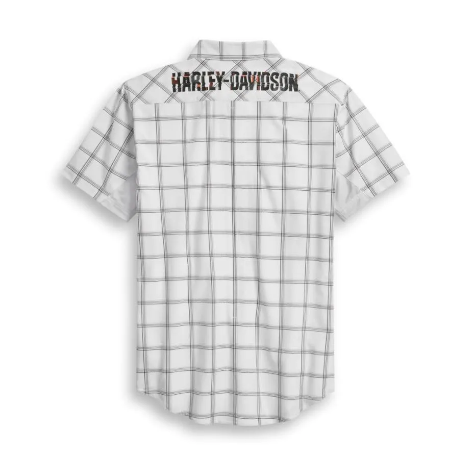 Harley-Davidson® Men's Performance Stretch Mesh Fast Dry Plaid Shirt - 96374-20VM