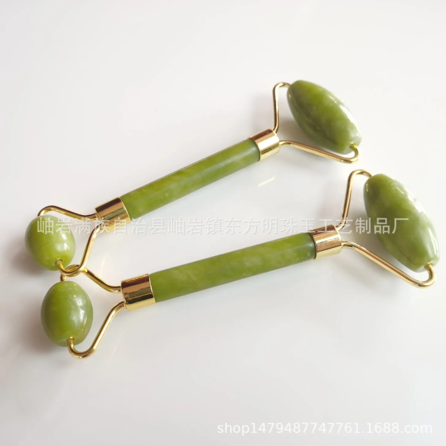 Jade Roller Massager Green Phoenix Jade Horn Scraping Plate Set Facial Face Massage Stick Xiuyan Jade Beauty Instrument