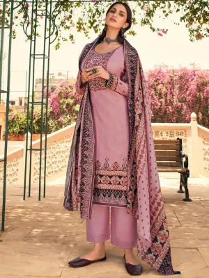 Lawn Cotton Purple Un-Stitched Suit Material with Embroidery