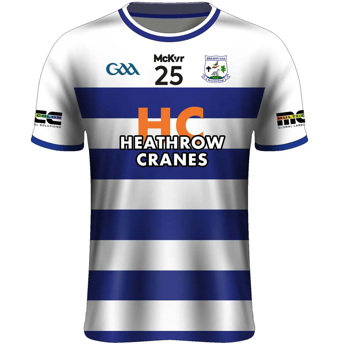 Mc Keever Breaffy GAA Numbered Playing Jersey - Womens - White/Royal