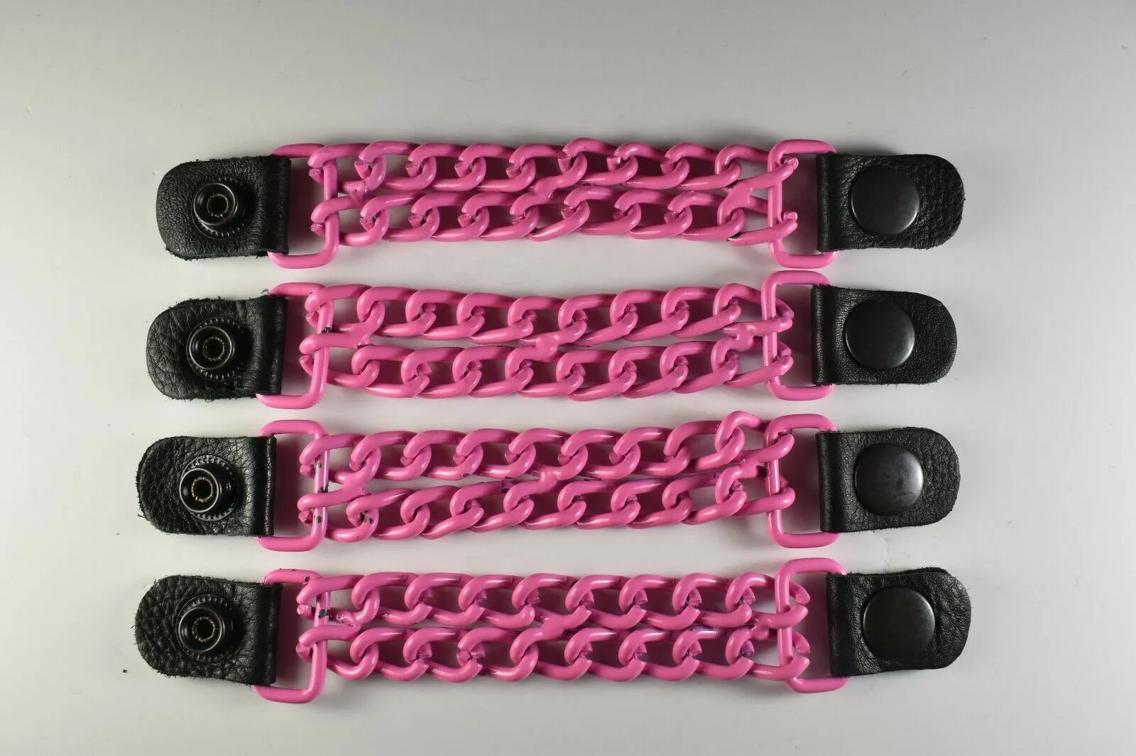 Motorcycle Leather Chain Vest Extender Biker Snap on - Extend your Vest (Pink)