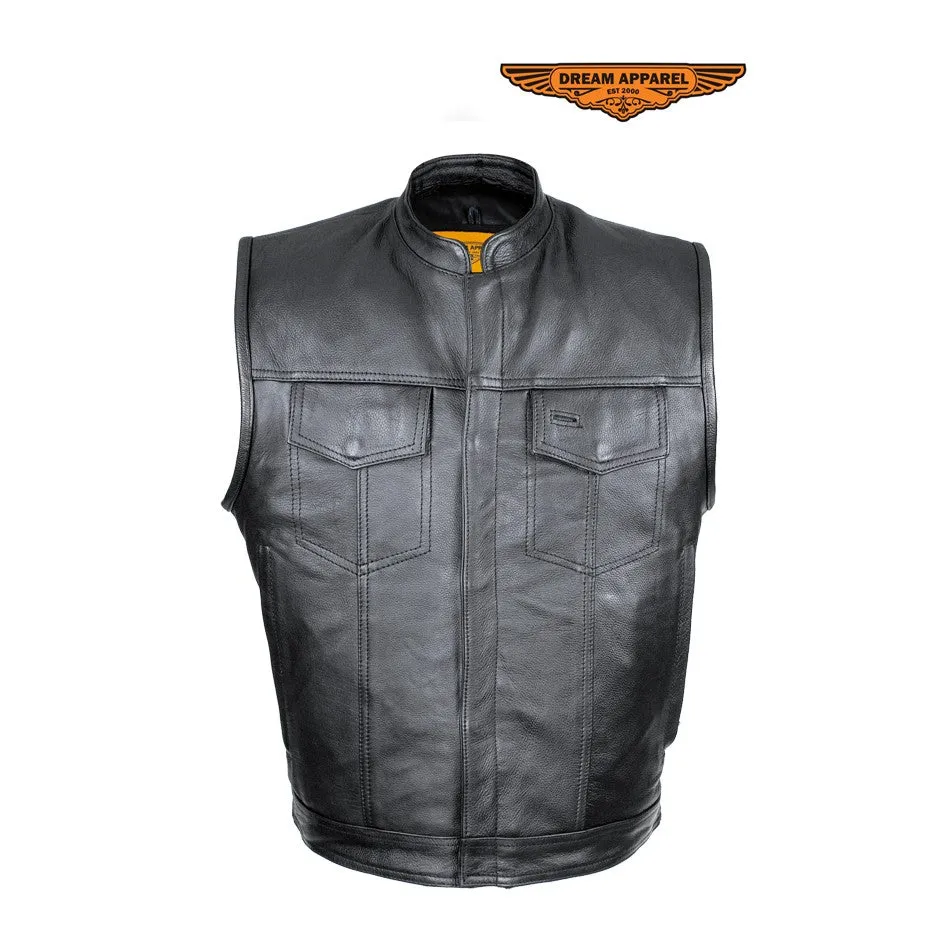 Naked Cowhide Leather Motorcycle Club Vest - Defender Vest