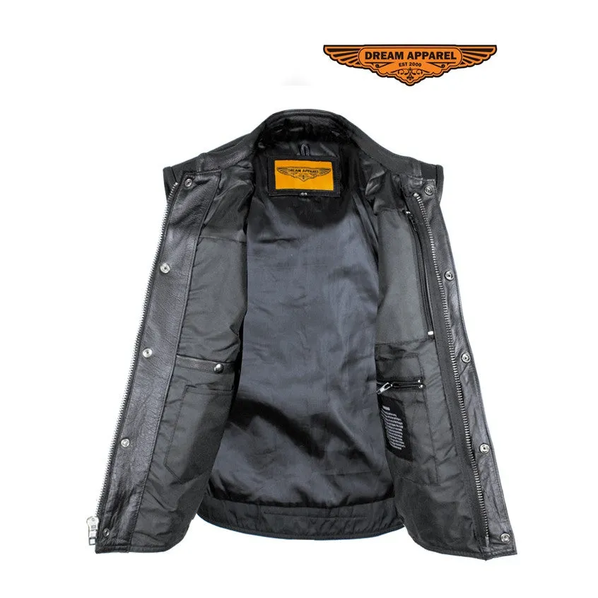 Naked Cowhide Leather Motorcycle Club Vest - Defender Vest