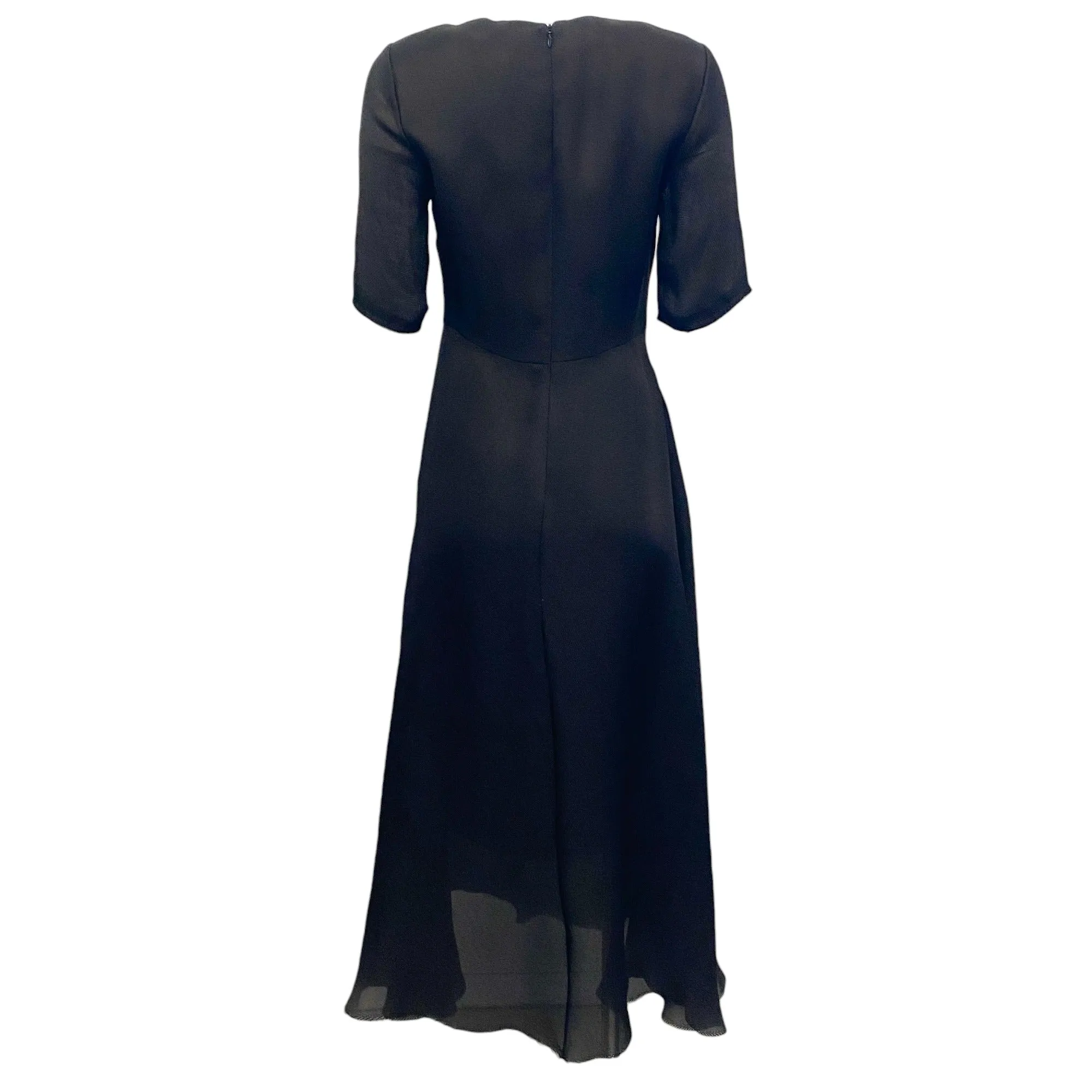 Partow Black Woven Silk Nadira Dress