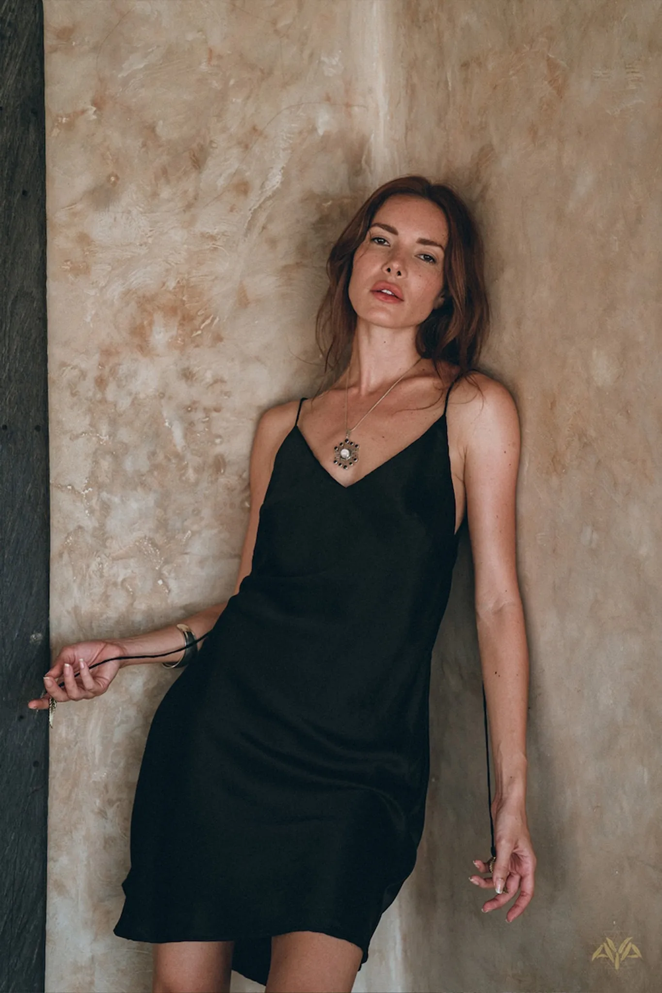 Peace Silk Slip Dress • Natural Silk Dress Women • Black Silk Mini Dress