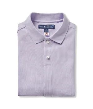 Pique Knit Short Sleeve Polo with Magnetic Closures in Lavender