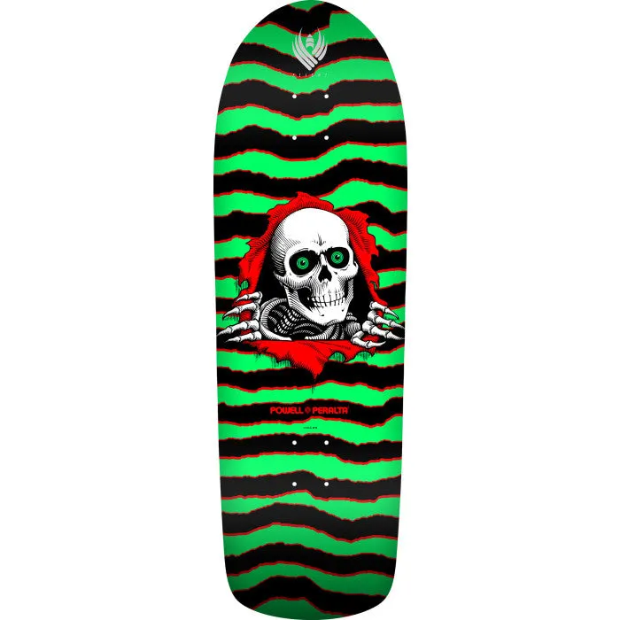 Powell Peralta Ripper 5 Flight Skateboard Deck - 9.7" Green/Red