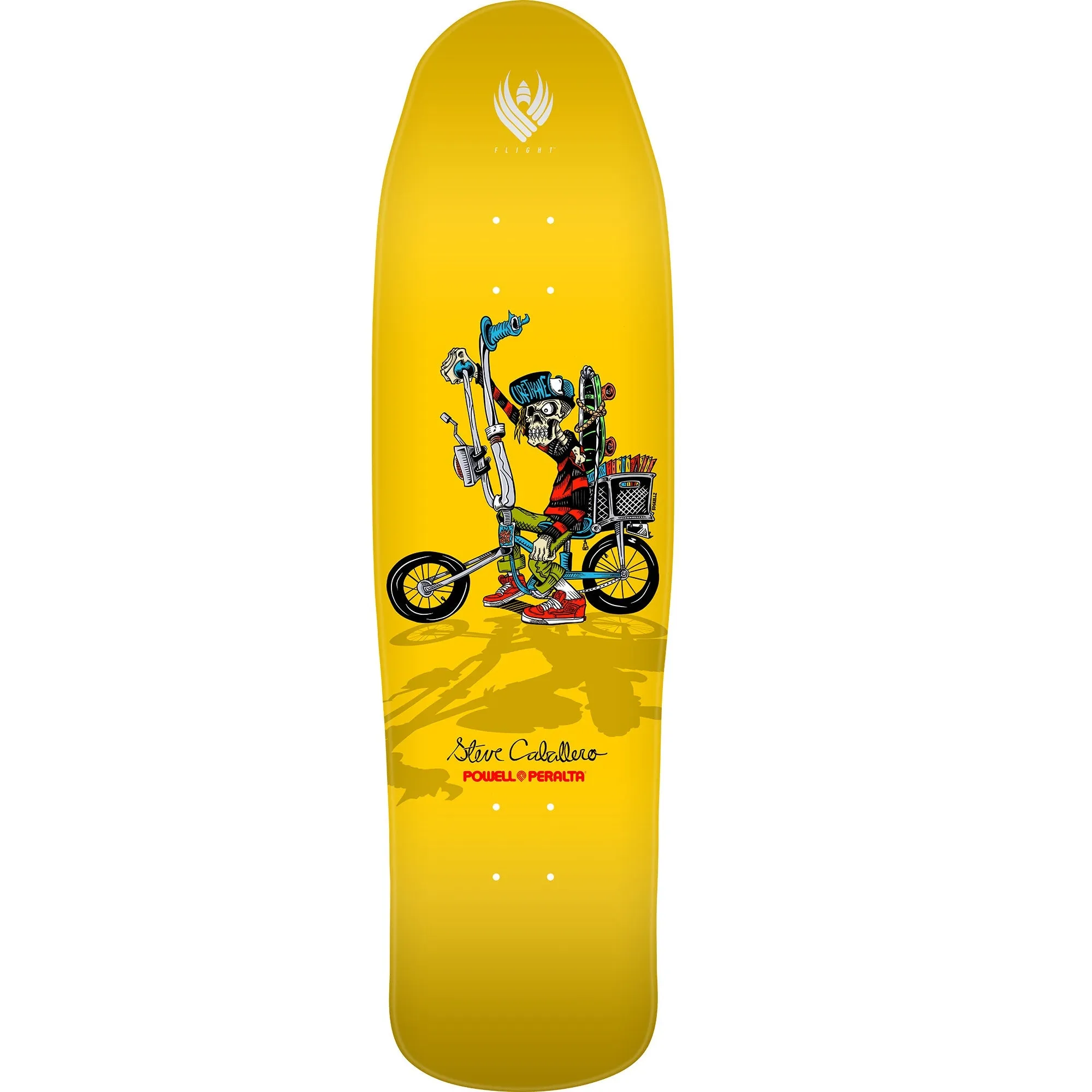 Powell Peralta Steve Caballero Chopper Bike Flight Skateboard Deck - 8.9" Yellow