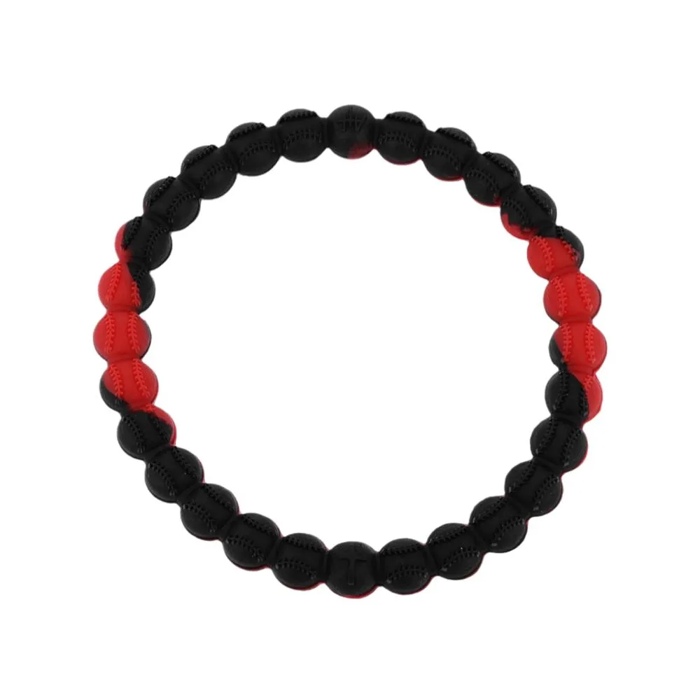 Power Band Baseball Bracelet | Red & Black