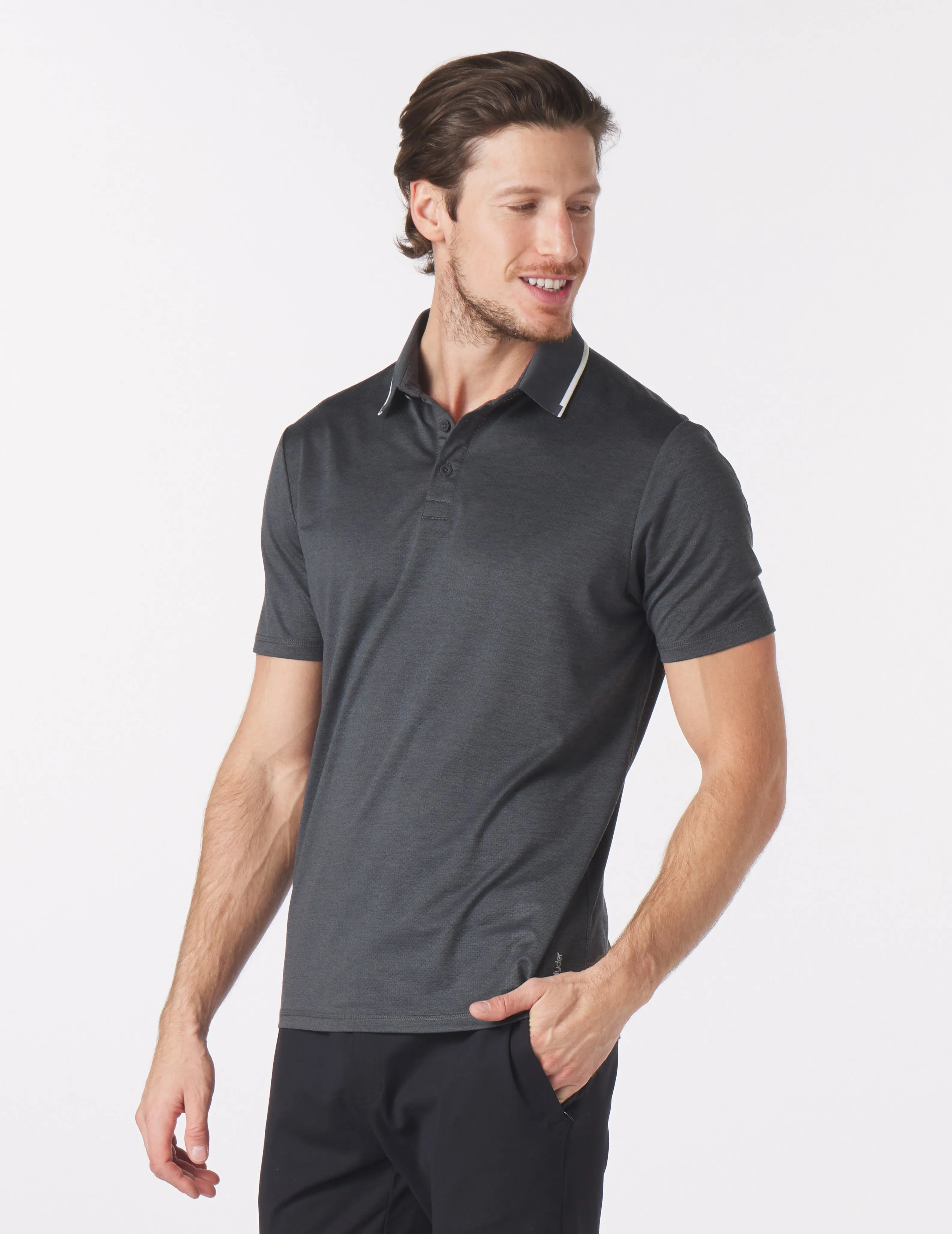 Power Fade Polo: Black