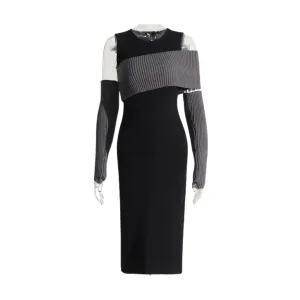 Pre Order:  Arm Sleeves Bodycon Knitted Dress