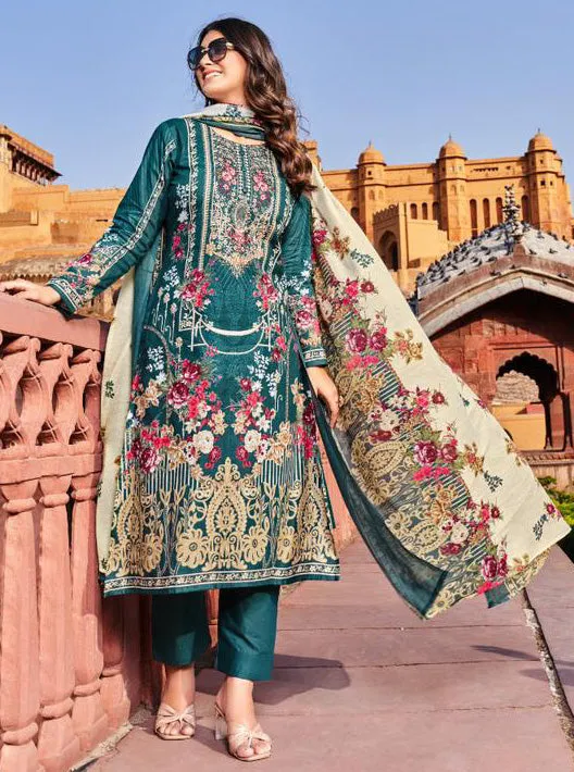 Pure Cotton Cambric Pakistani Print Unstitched Suit Dress Material Women