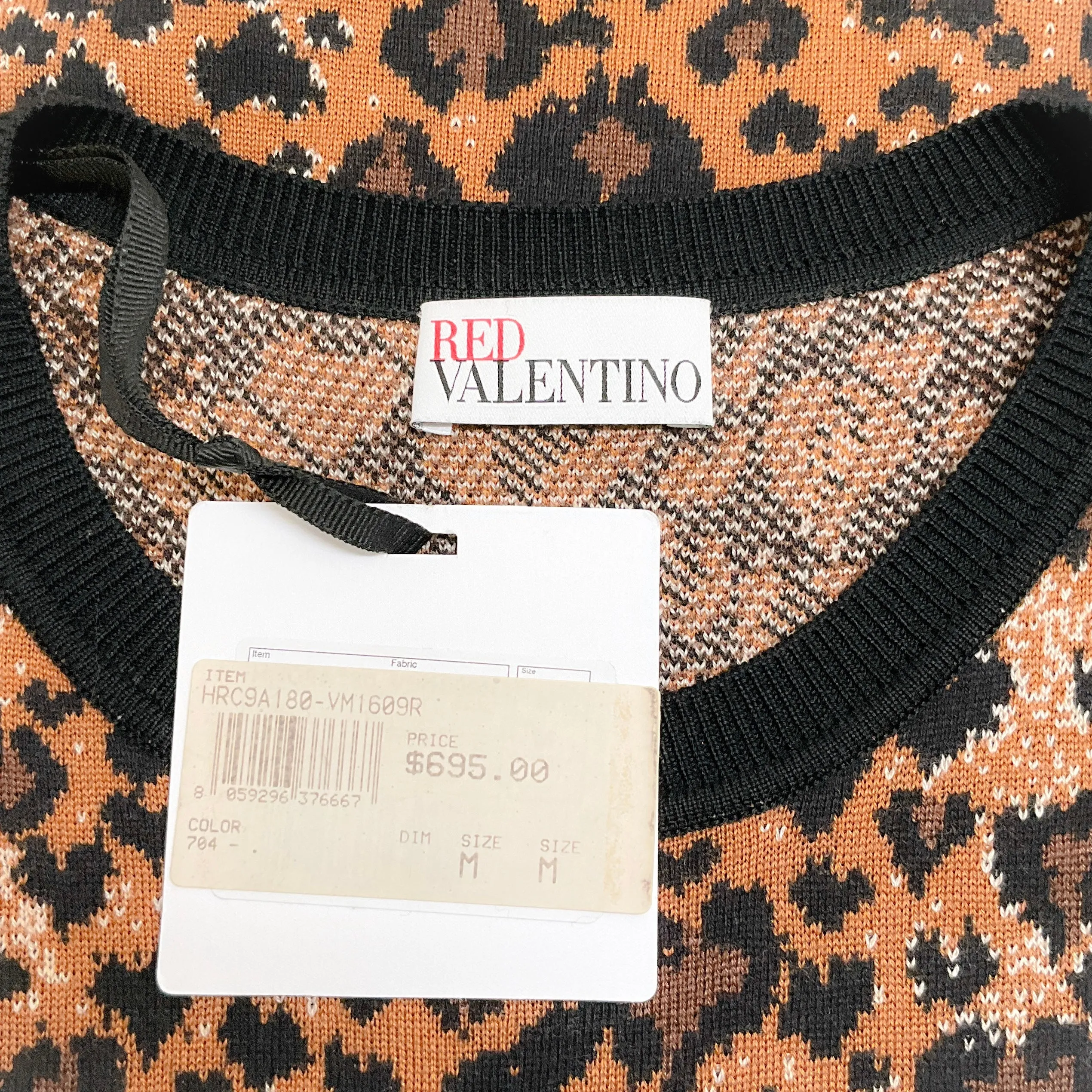 RED Valentino Beige Knit Animal Print Dress