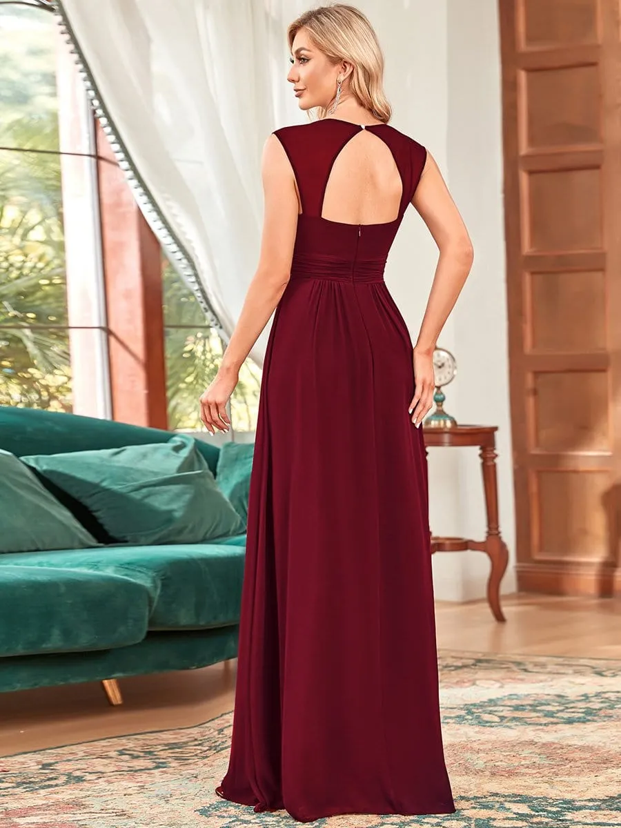 Sleeveless Grecian Style Bridesmaid Dress for Women