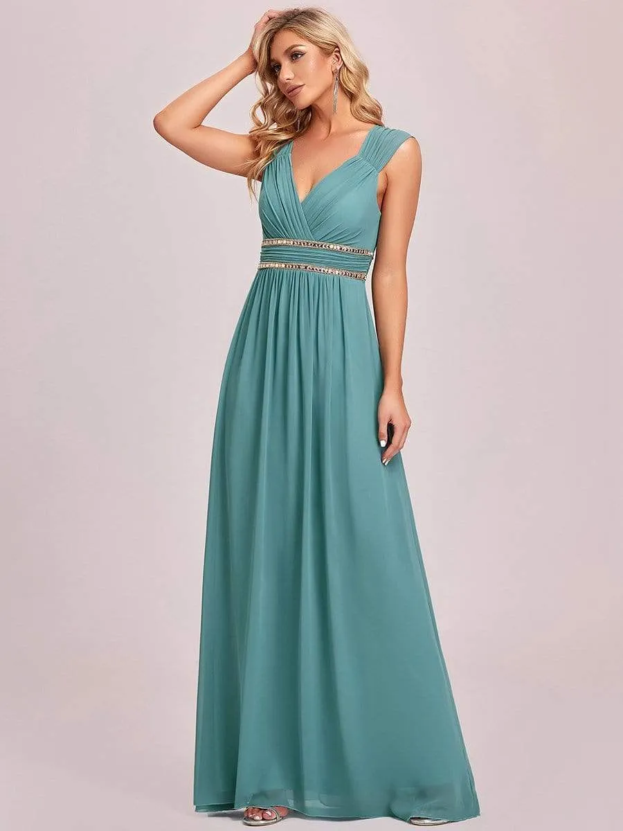 Sleeveless Grecian Style Bridesmaid Dress for Women