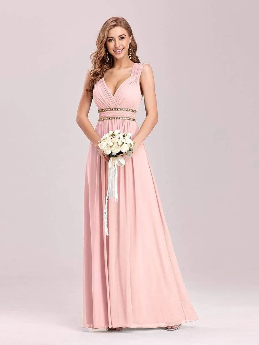 Sleeveless Grecian Style Bridesmaid Dress for Women