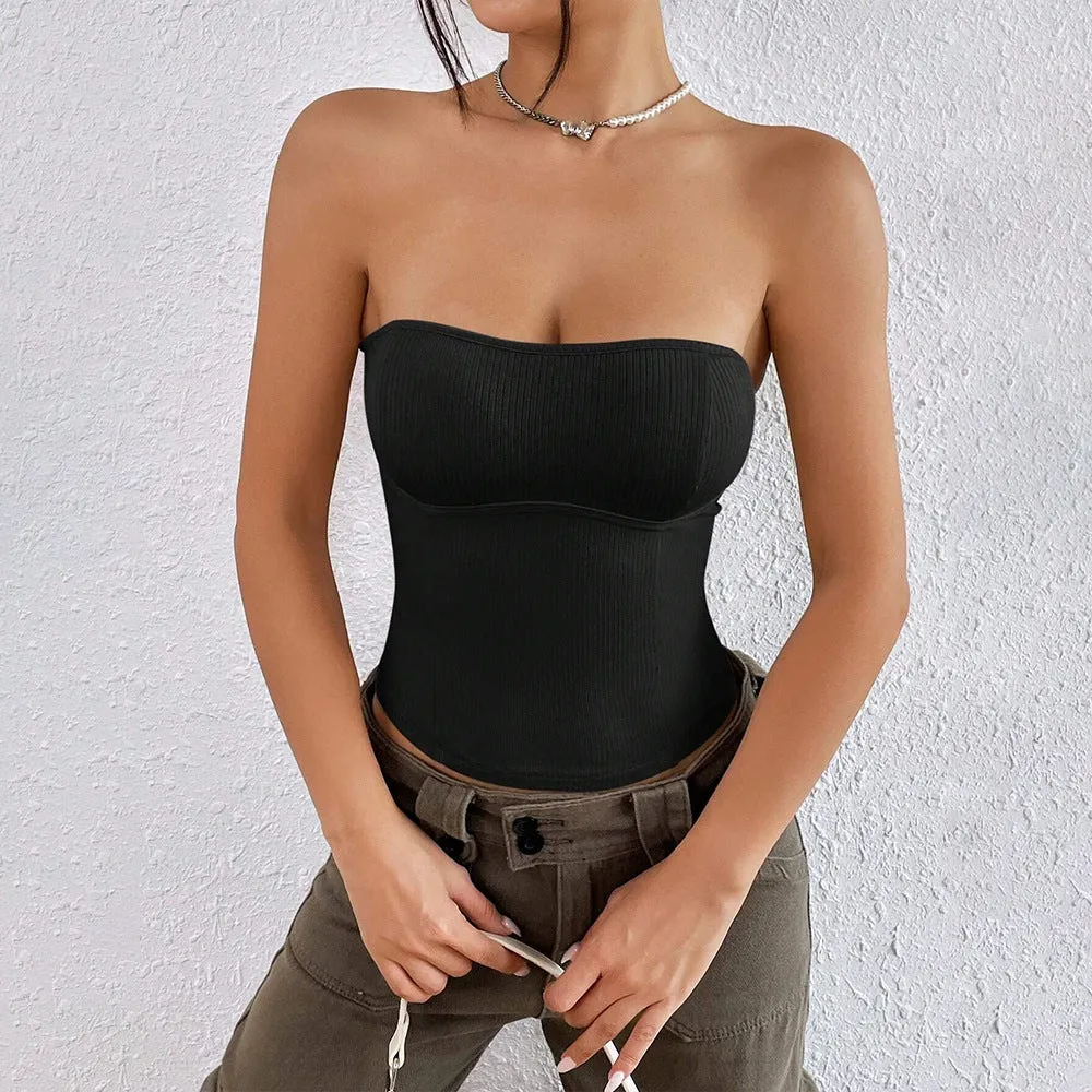 Spring Summer Sexy Knitted Slim Fit Slimming Party Photo Tube Top