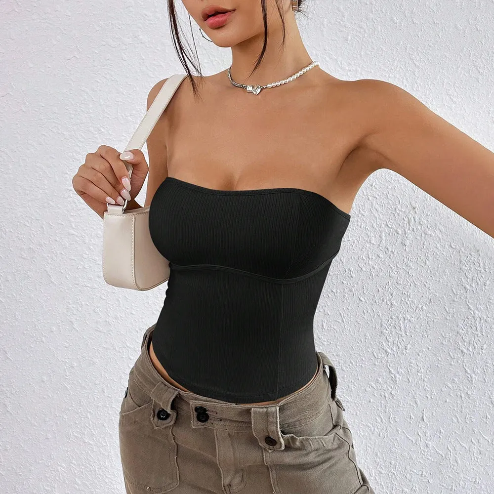 Spring Summer Sexy Knitted Slim Fit Slimming Party Photo Tube Top