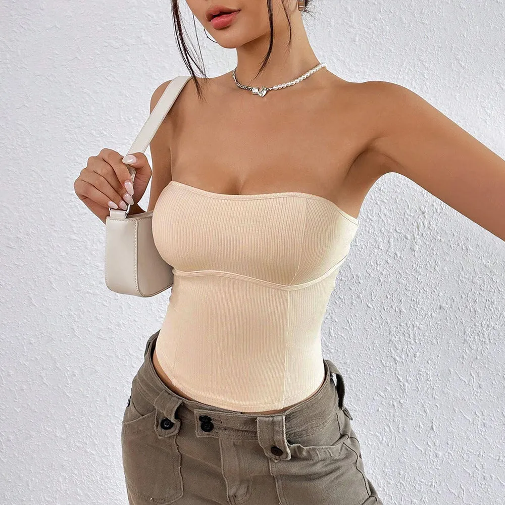 Spring Summer Sexy Knitted Slim Fit Slimming Party Photo Tube Top