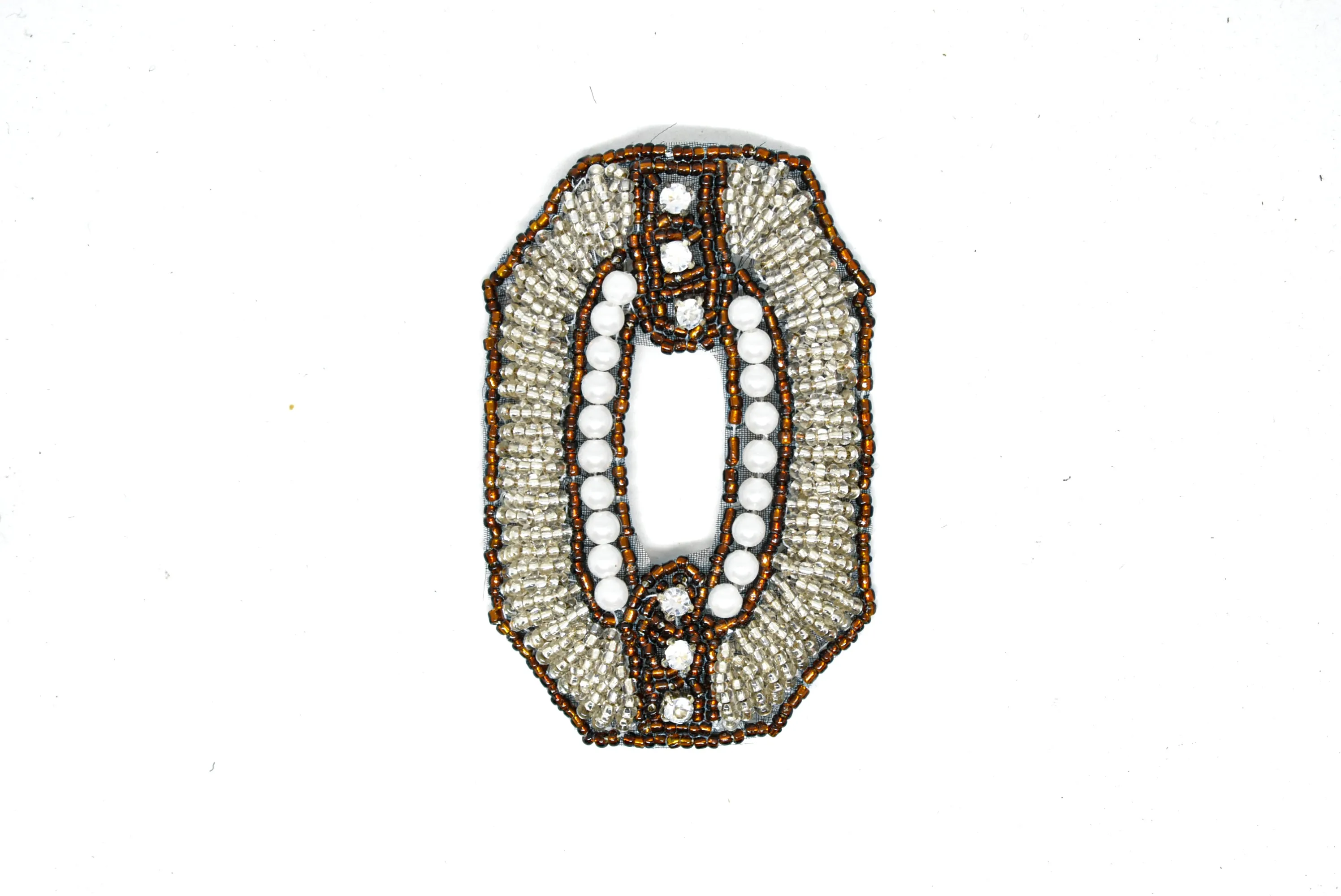 Square Shape Rhinestone Beaded Applique | Square Applique with Beads and Rhinestone