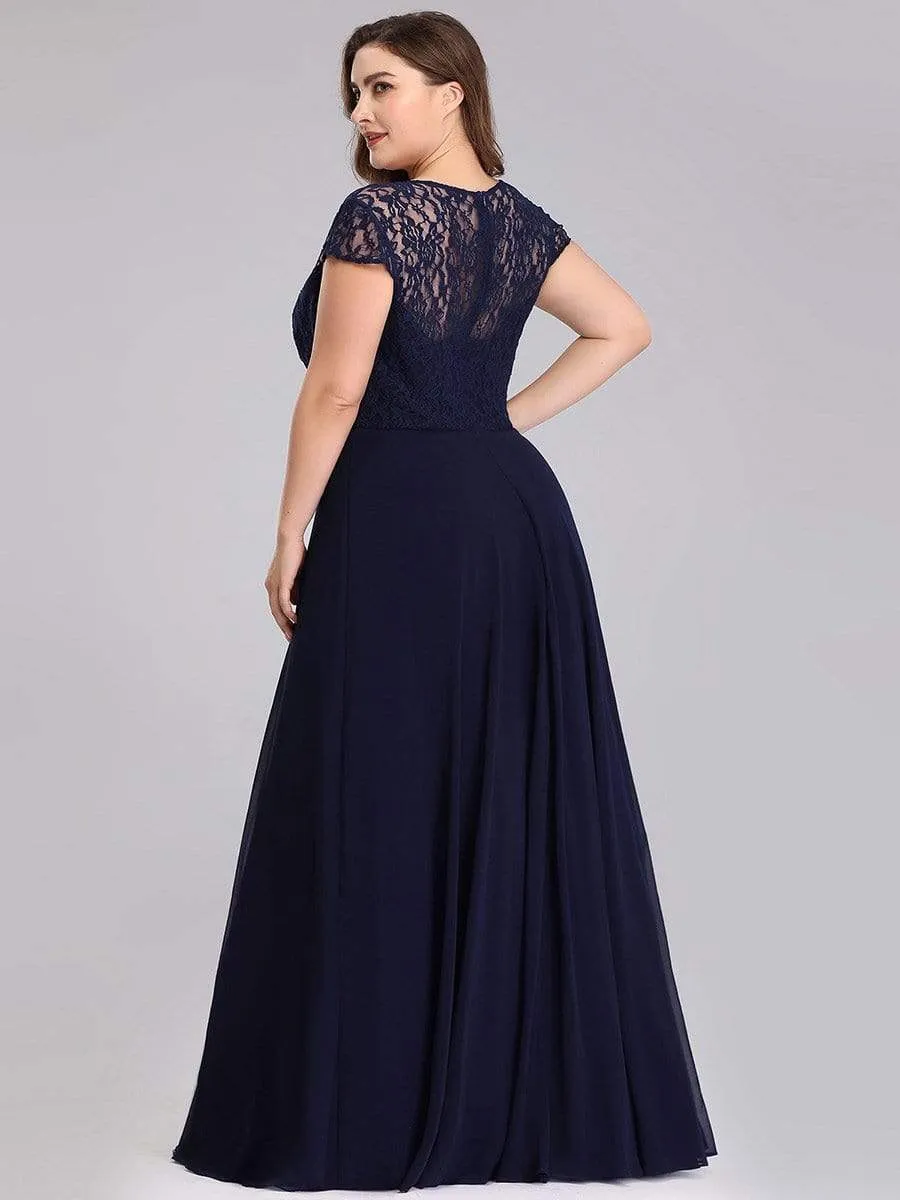 Sweetheart Floral Lace Cap Sleeve Wedding Guest Dress