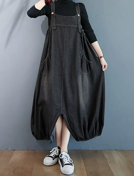 Two Wearing StylesDenim Dresses Loose Summer Dresses Casual Women Dresses ZRL97213