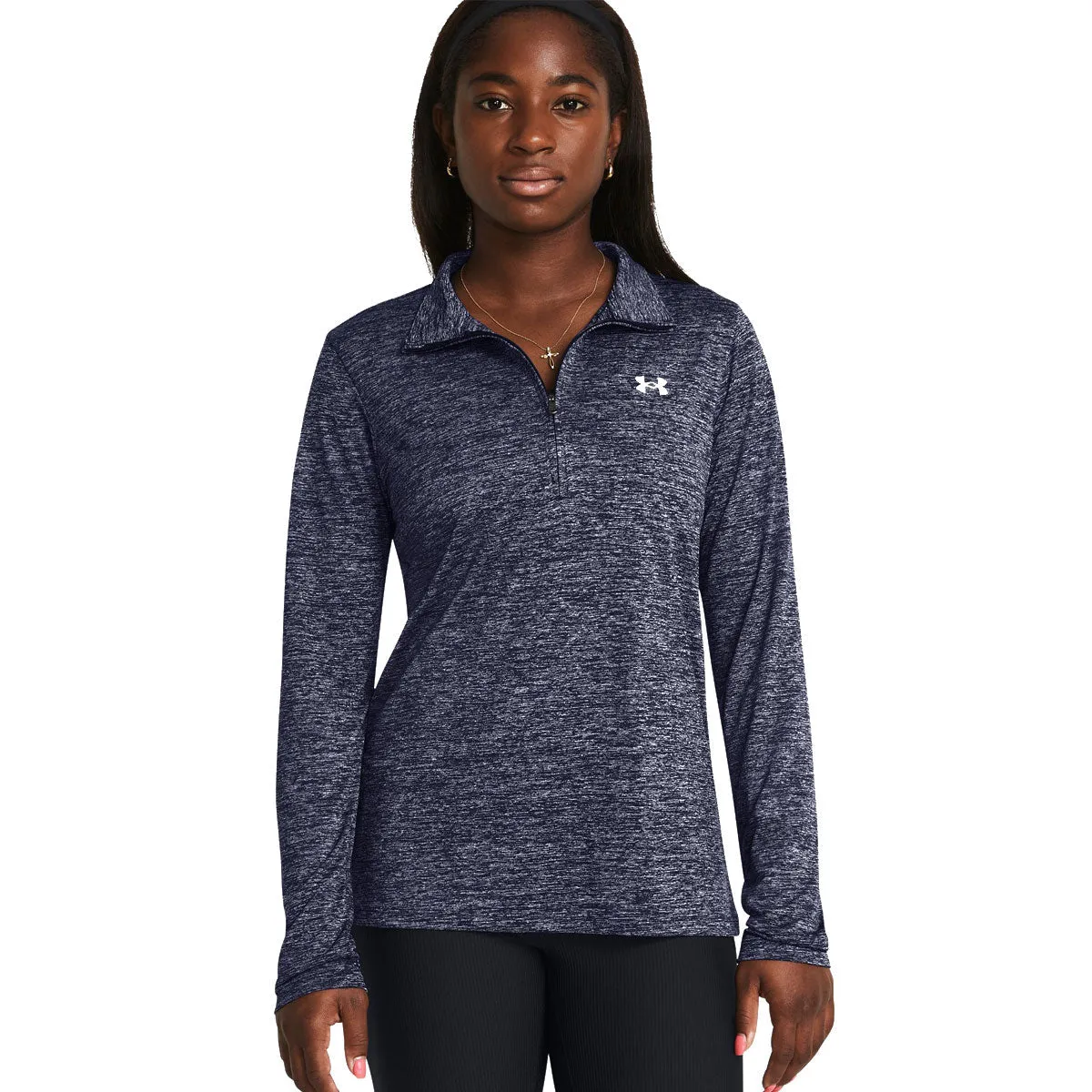 Under Armour Tech Twist 1/2 Zip Top - Womens - Midnight Navy/White