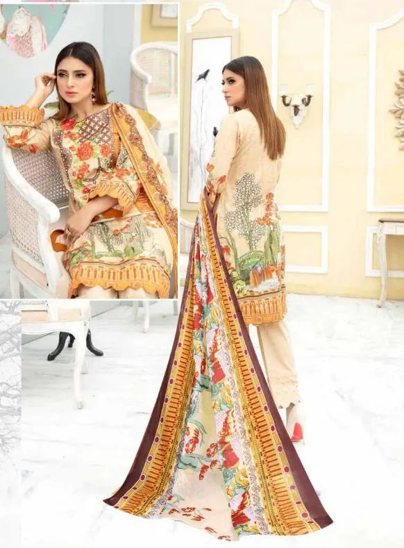 Unstitched Cotton Salwar Suit Pakistani Dress Material