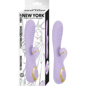 Vibes of New York Ribbed Suction Massager - Lavender