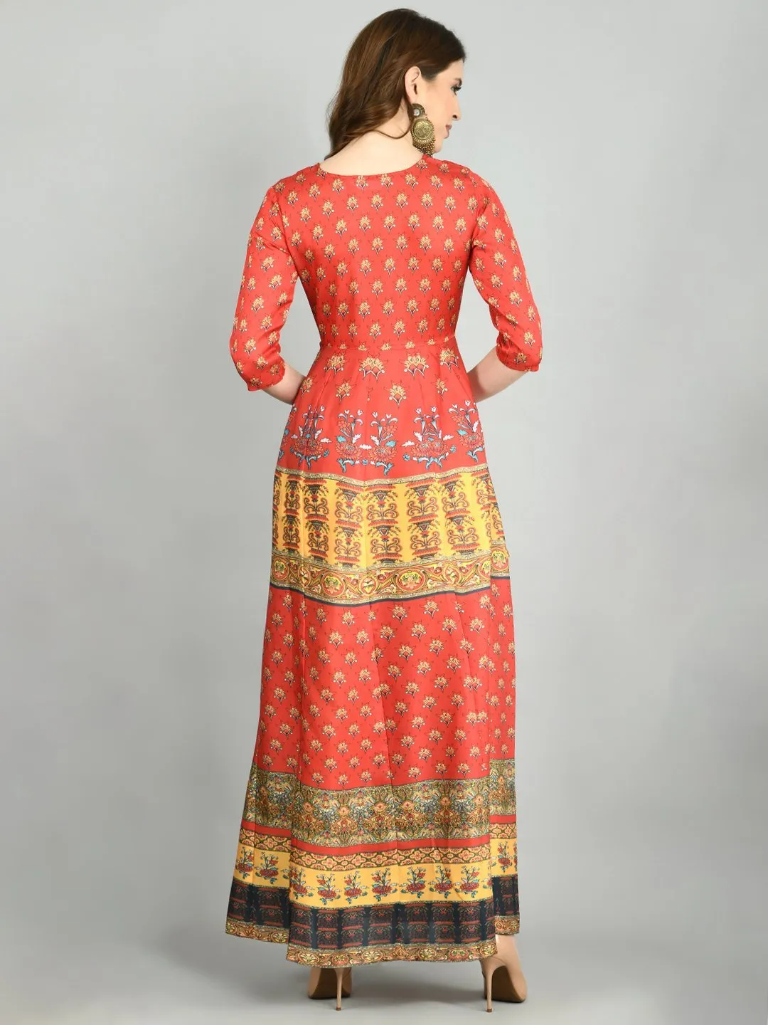 Women's Elegant Cotton Western Long Dress